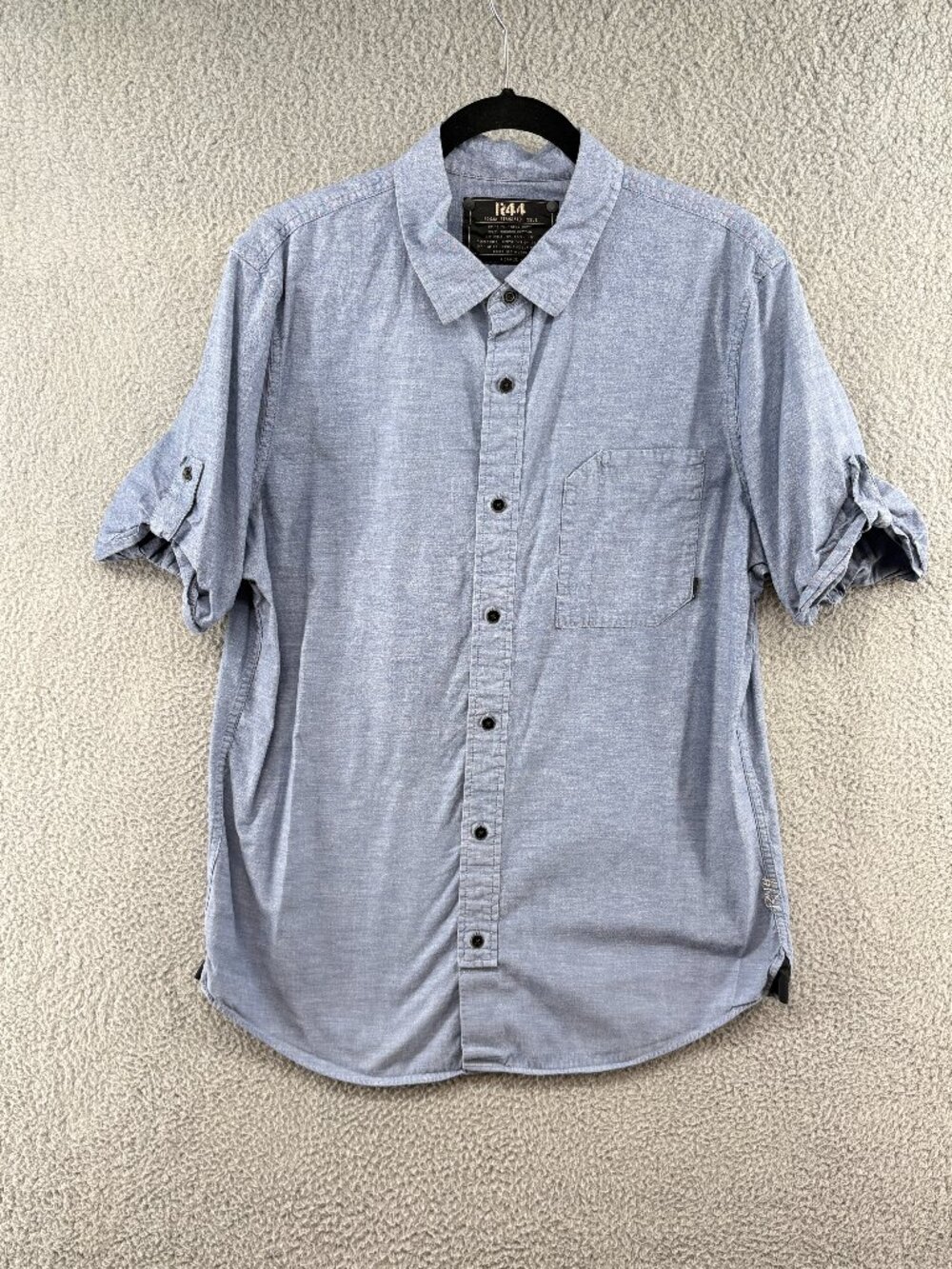 R44 Rogue Standard Issue Organic Cotton Chambray Shirt XL Roll Tab Sleeve